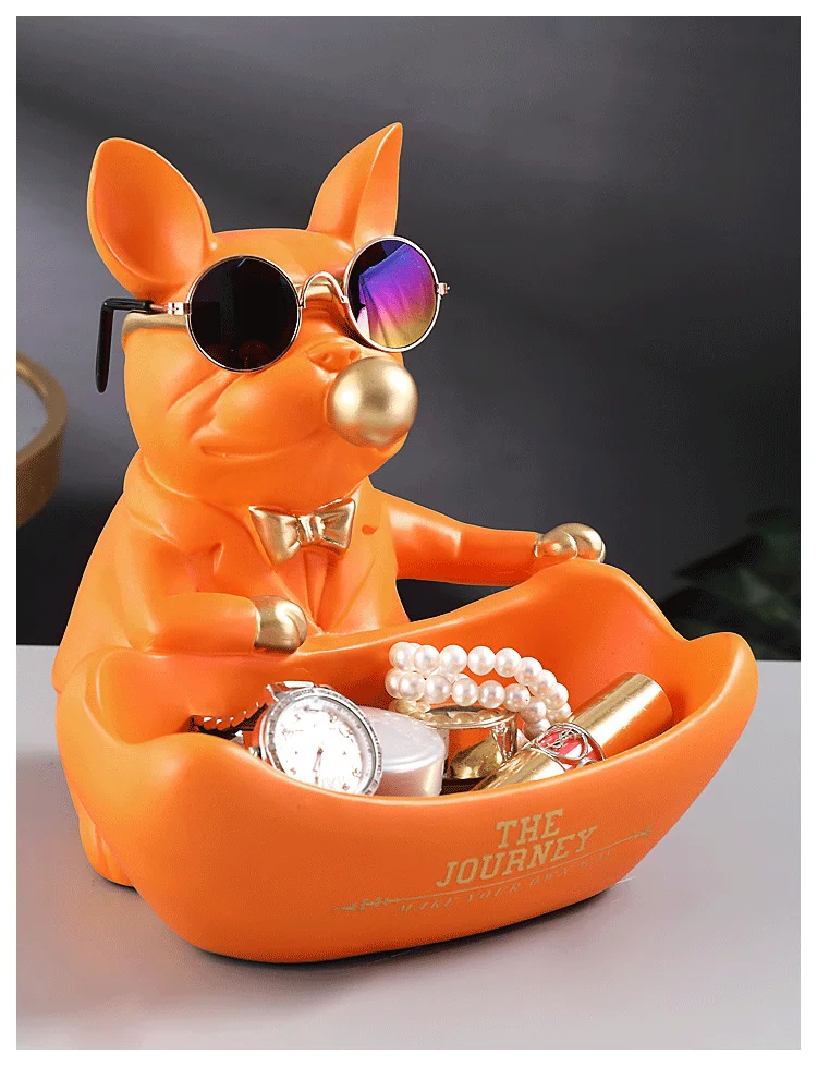Cool Bulldog Storage Figurine