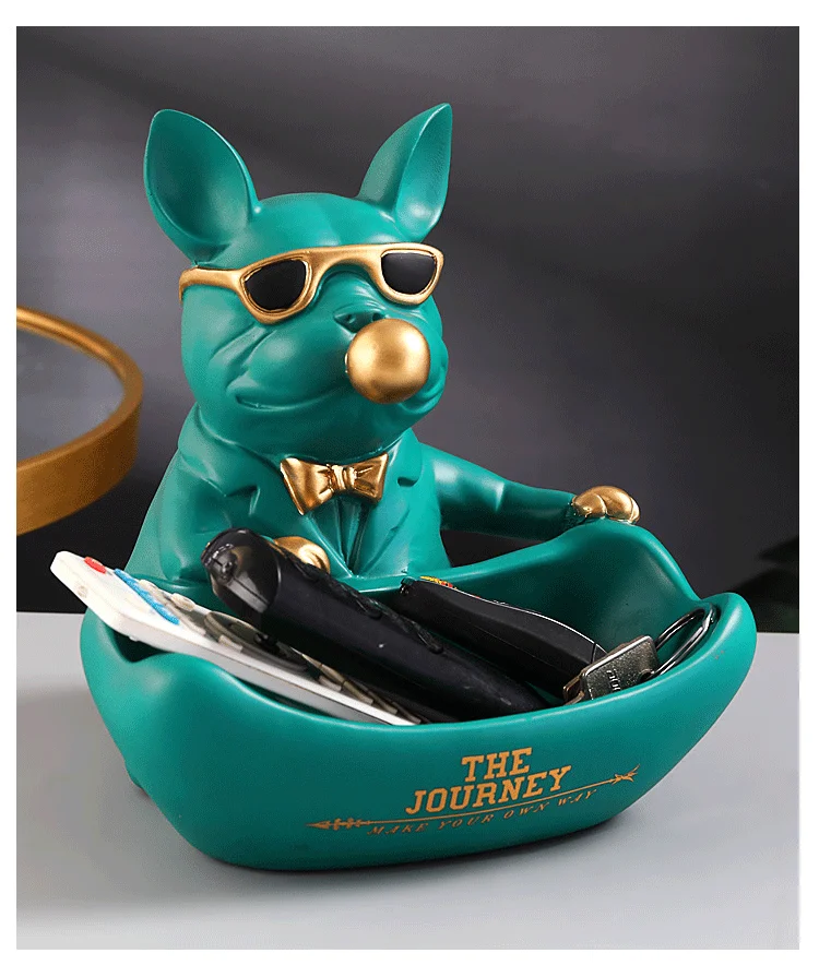 Cool Bulldog Storage Figurine