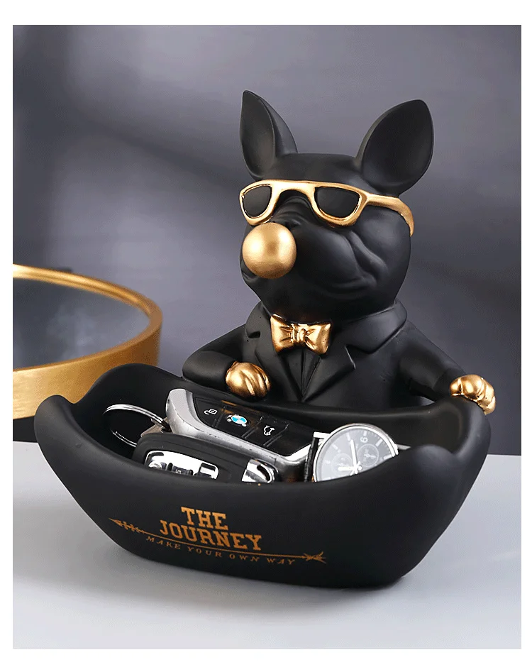Cool Bulldog Storage Figurine