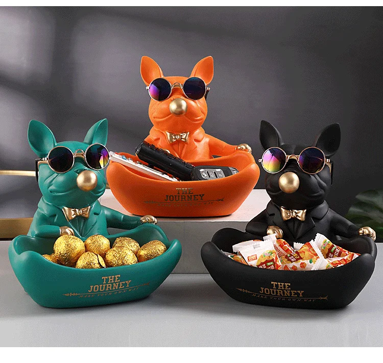 Cool Bulldog Storage Figurine