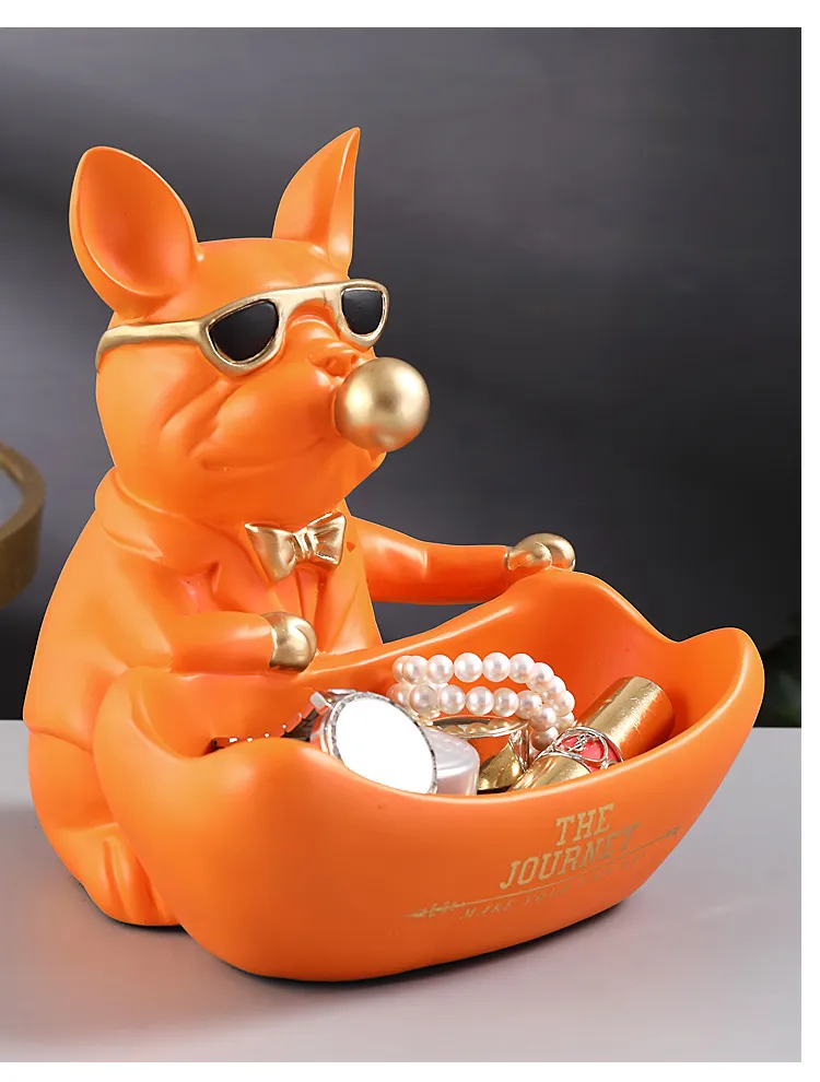 Cool Bulldog Storage Figurine