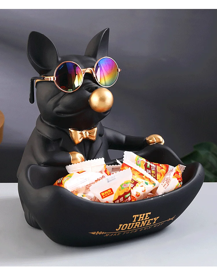 Cool Bulldog Storage Figurine