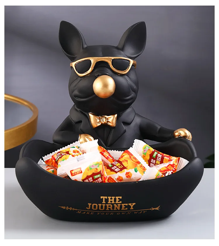 Cool Bulldog Storage Figurine