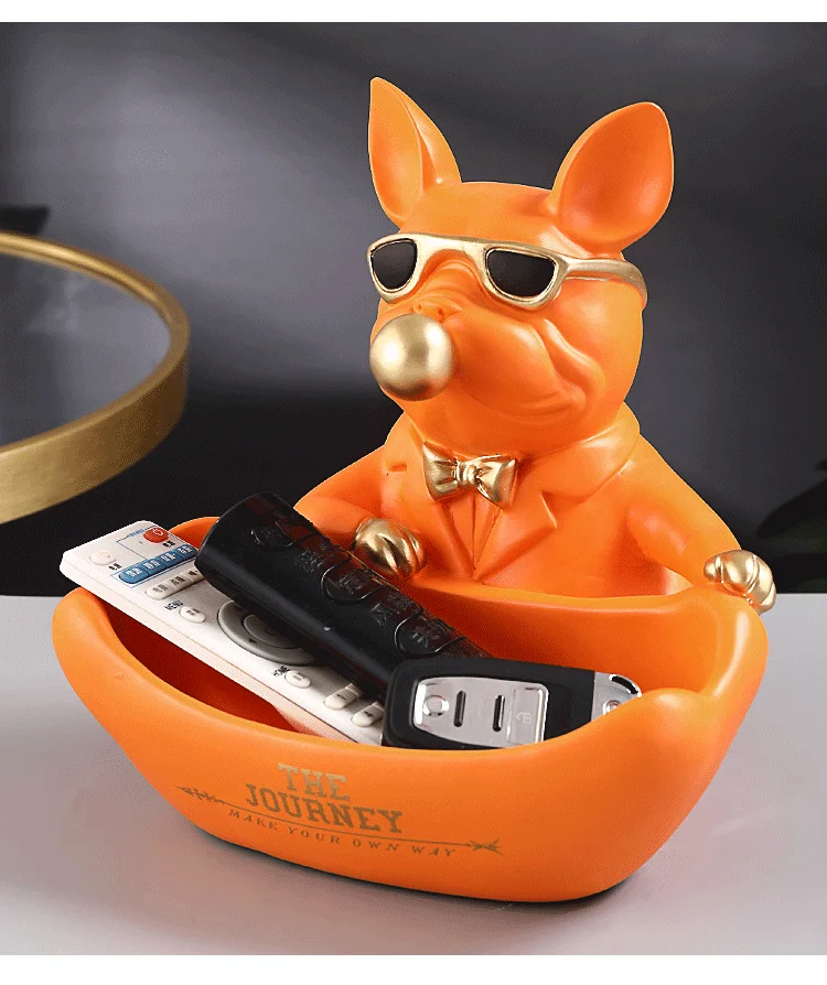 Cool Bulldog Storage Figurine