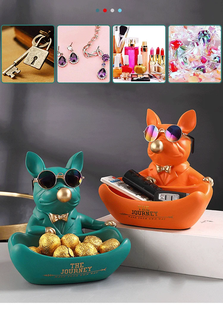 Cool Bulldog Storage Figurine