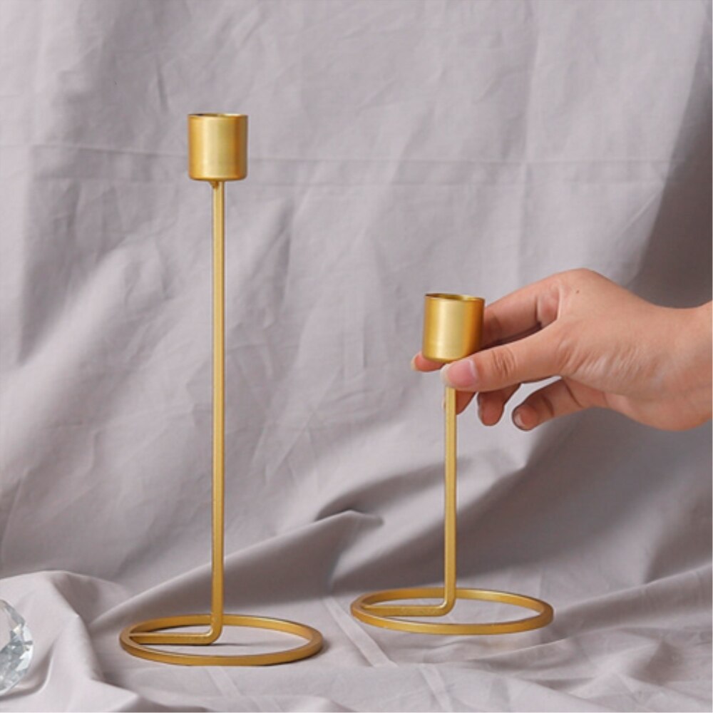 Metal Candle Holders Set 2 pcs