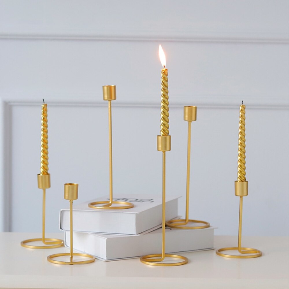 Metal Candle Holders Set 2 pcs