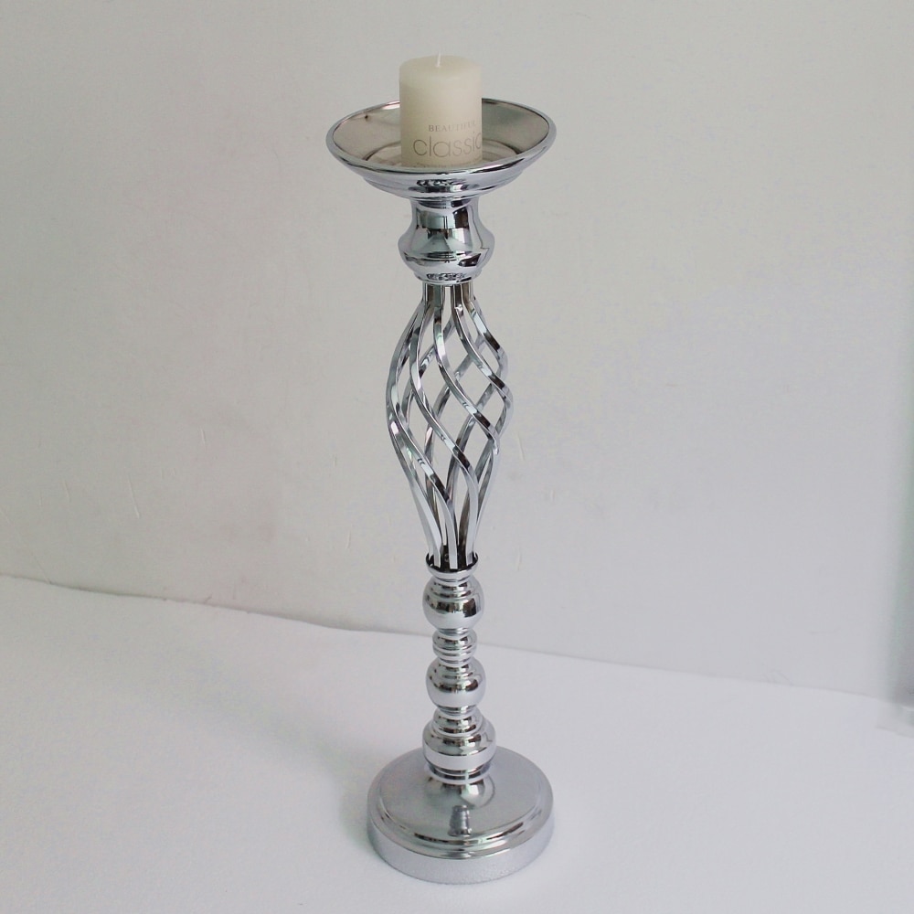Creative Hollow Metal Candle Holder in Silver and Gold