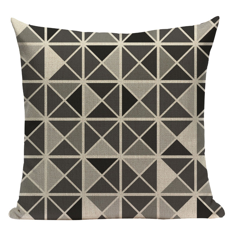 Geometric Black & Blue Cushion Cover
