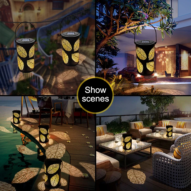 Outdoor Waterproof Leaf Printed Solar Light