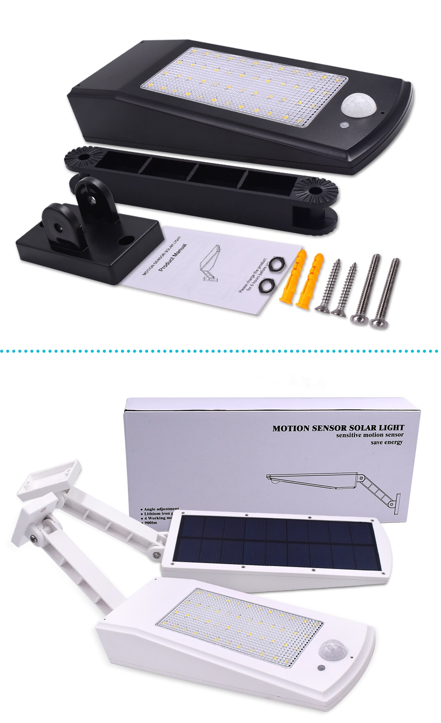 Waterproof LED Solar Wall Lamp with Motion Sensor